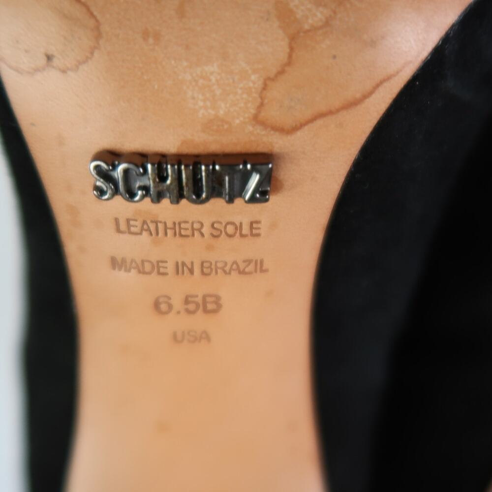 Schutz Black Mid Calf Stiletto Heel Sock Boots Leather 6.5 - Picture 7 of 7